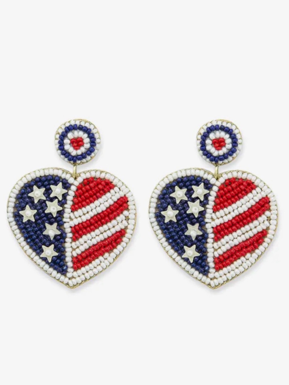 Myra Bag ‘Tis of Thee Patriotic Flag Beaded Earrings